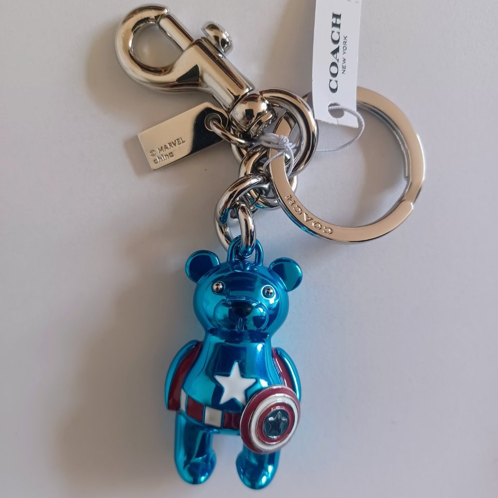 NWT Coach x Marvel Captain America Bear Bag Charm 2755 - Picture 2 of 8